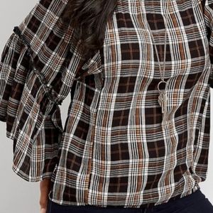 Maurices Plaid Kimono Sleeve XL